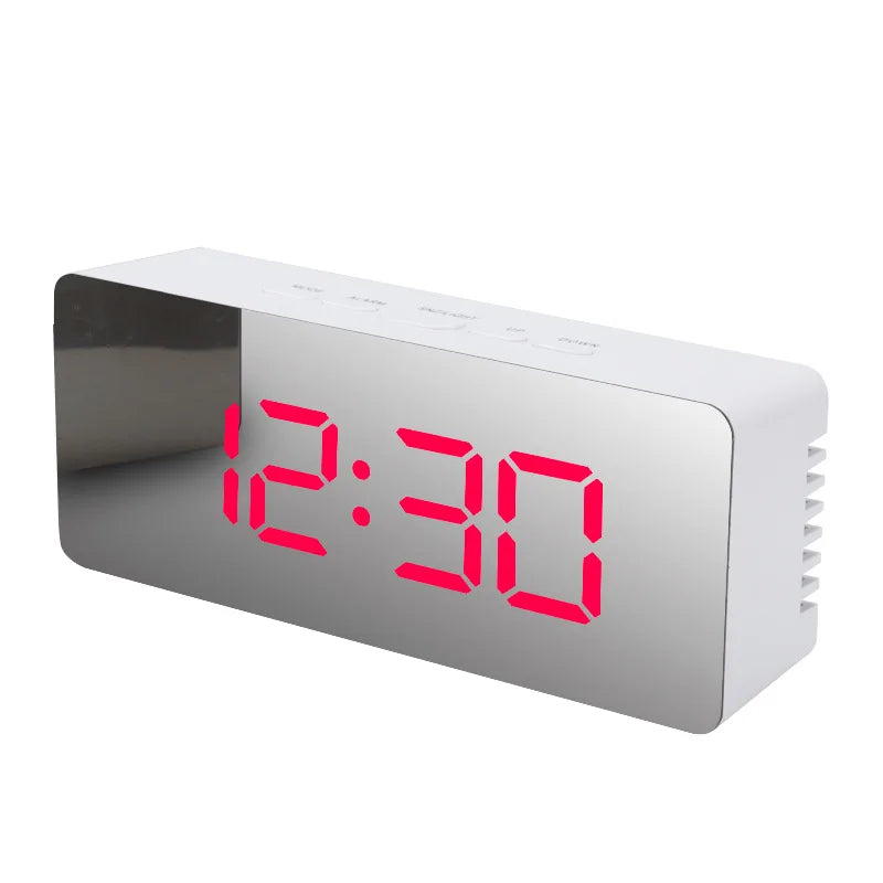 Red Color Digital LED Alarm Clock – Temperature & Brightness Control