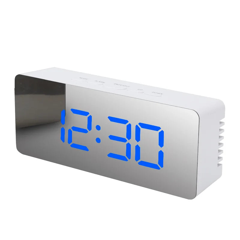 Blue Color Digital LED Alarm Clock – Temperature & Brightness Control