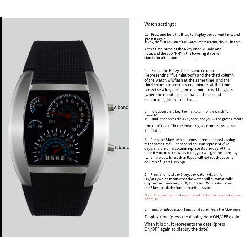 Digital LED Fashion Watch – Unisex & Customizable