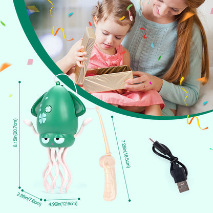 Interactive Dancing Squid Toy – Sound & Light Features