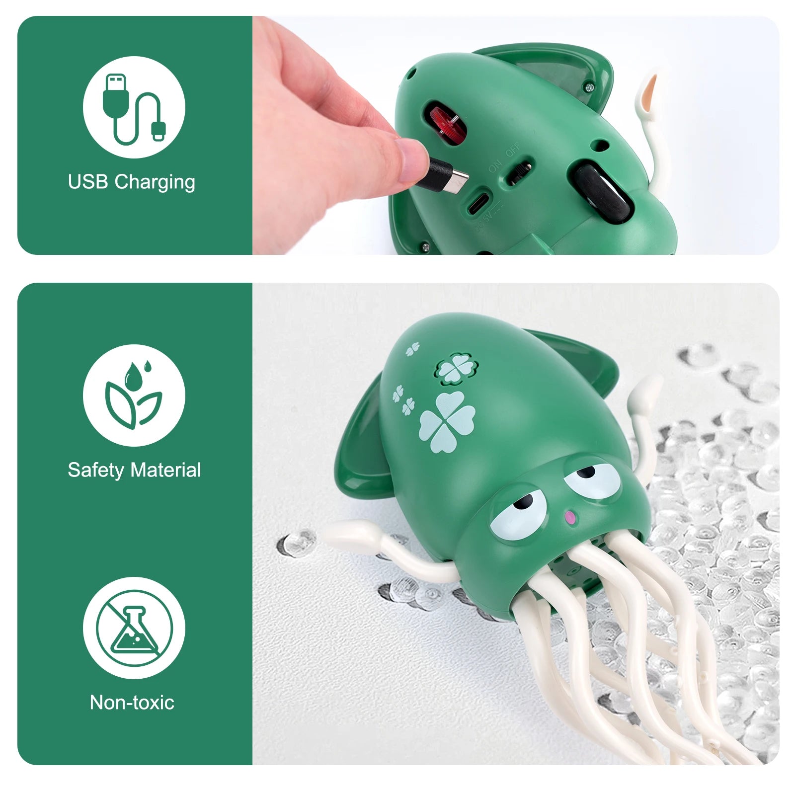 Interactive Dancing Squid Toy – Sound & Light Features