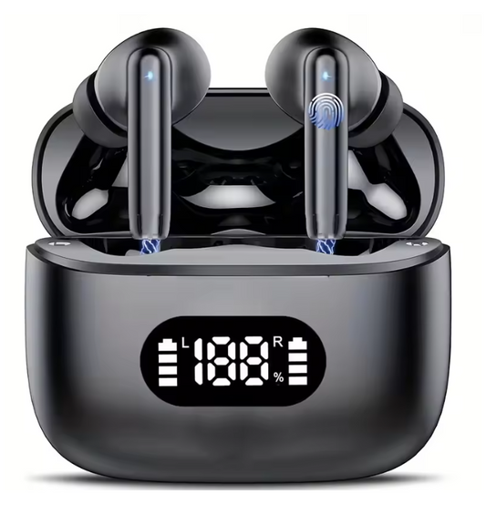 Wireless Earphone 40dB Noise Cancelling Bluetooth 5.3 Headphone 6 Mic ENC with LED Display HD Call TWS Earbuds Transparency Mode