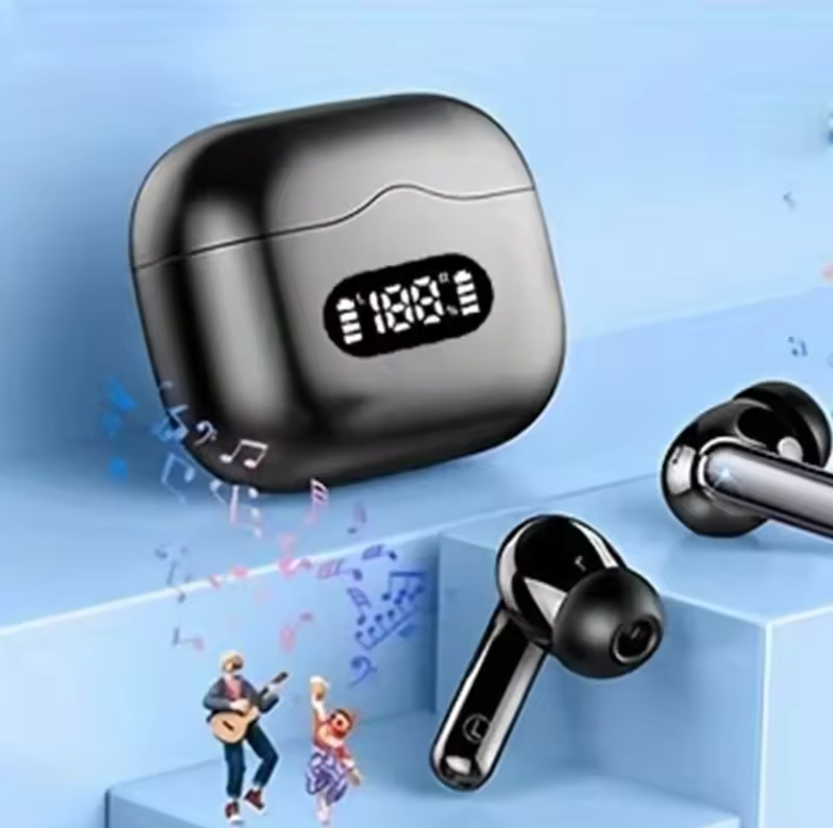 Wireless Earphone 40dB Noise Cancelling Bluetooth 5.3 Headphone 6 Mic ENC with LED Display HD Call TWS Earbuds Transparency Mode